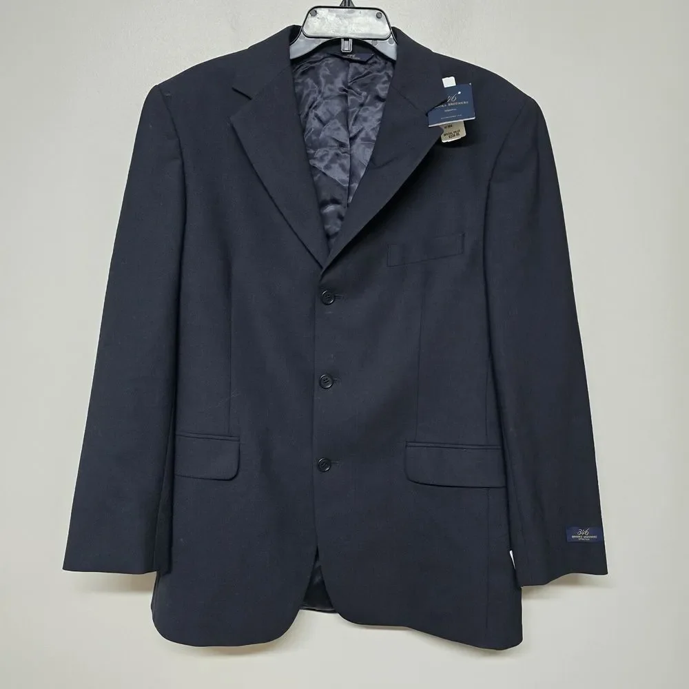 Brooks‎ Brothers Classic-Fit Stretch Wool Blend Suit Jacket, Navy Blue, 41 Reg
